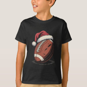 American Football Weihnachtsmannmütze Sports Weihn T-Shirt