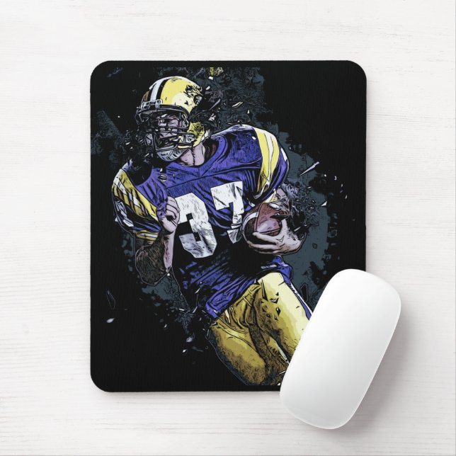 American Footballer im Cartoon-Stil Mousepad (Mit Mouse)