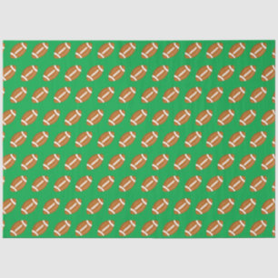 American Footballs on Green Seidenpapier