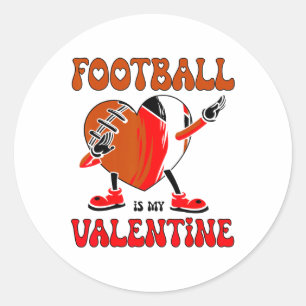 American Footbyll ist mein Valentinstag für Jungen Runder Aufkleber