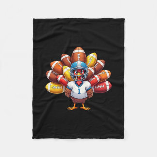 American Footll Player Turkey Thanksgiving Day Men Fleecedecke