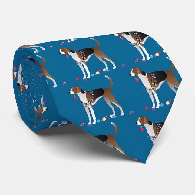 American Foxhound Christmas Design Krawatte (Gerollt)