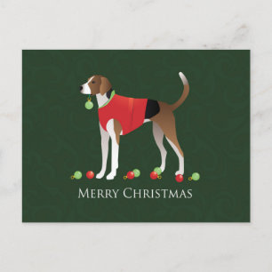 American Foxhound Christmas Feiertagspostkarte