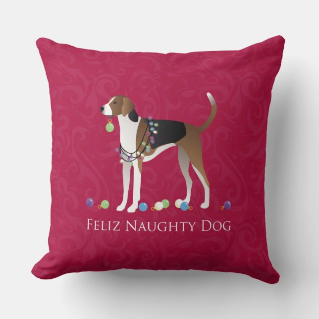 American Foxhound Christmas Kissen (Vorderseite)