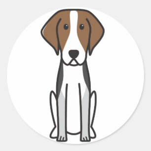 American Foxhound Dog Cartoon Runder Aufkleber