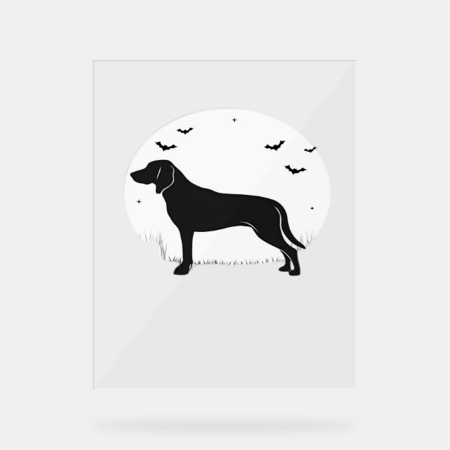 American Foxhound Dog - Halloween Moon Silhouette Acrylschild (Vorderseite)