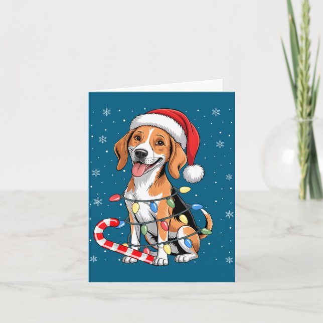 American Foxhound Dog Ugly Christmas Candy Cane Tr Karte (Vorderseite)