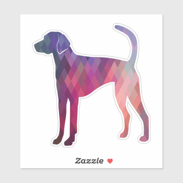 American Foxhound Geometric Pattern Silhouette Aufkleber (Blatt)