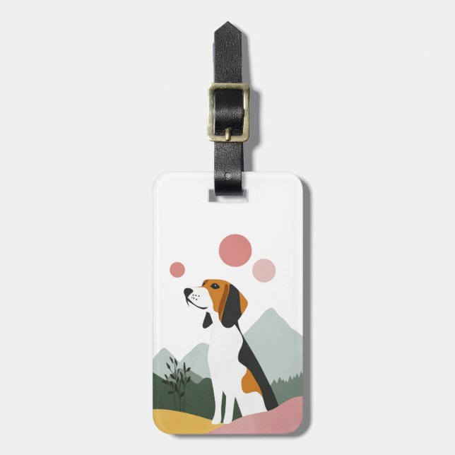 American Foxhound Hund Reisegepäcketikett Gepäckanhänger (Vorderseite vertikal)