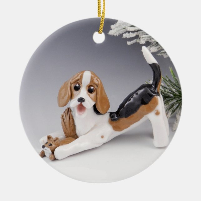 American Foxhound Keramik Ornament (Vorne)
