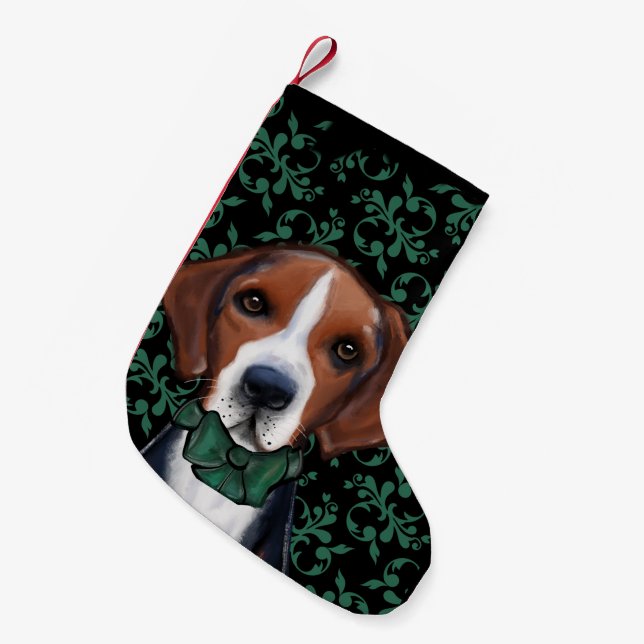 American Foxhound Kleiner Weihnachtsstrumpf (Vorderansicht (hängend))