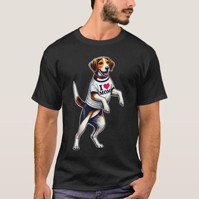 American Foxhound Mama I Liebe Mama T-Shirt (Vorderseite)