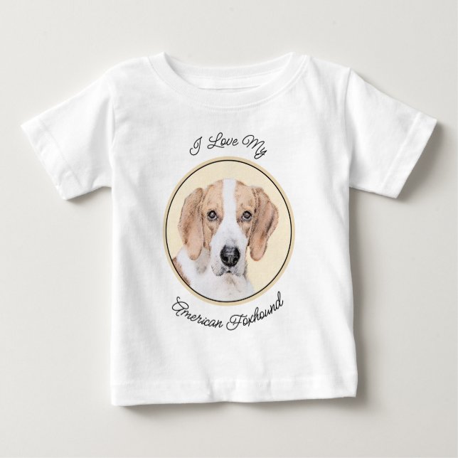 American Foxhound Painting - Niedliche Original Do Baby T-shirt (Vorderseite)