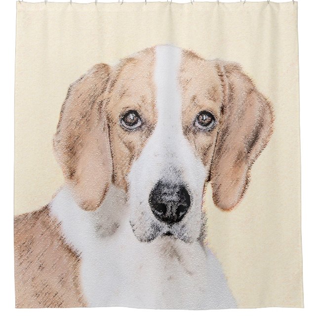 American Foxhound Painting - Niedliche Original Do Duschvorhang (Vorderseite)