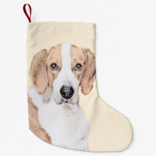 American Foxhound Painting - Niedliche Original Do Kleiner Weihnachtsstrumpf