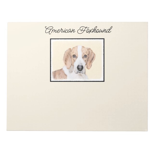 American Foxhound Painting - Niedliche Original Do Notizblock (Vorderseite)