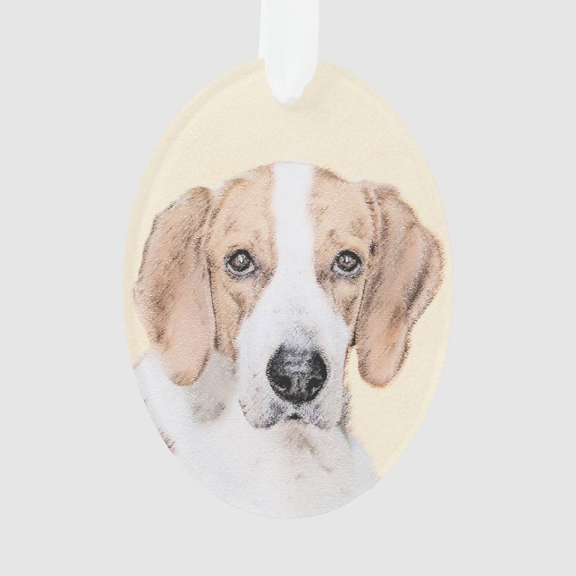 American Foxhound Painting - Niedliche Original Do Ornament (Rückseite)