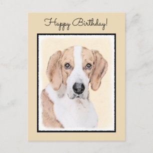 American Foxhound Painting - Niedliche Original Do Postkarte