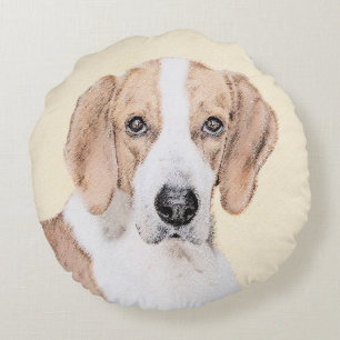 American Foxhound Painting - Niedliche Original Do Rundes Kissen