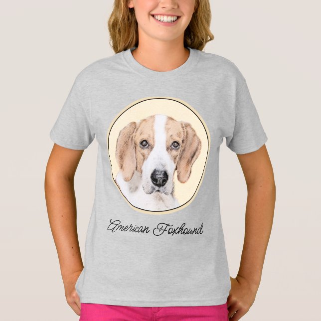 American Foxhound Painting - Niedliche Original Do T-Shirt (Vorderseite)