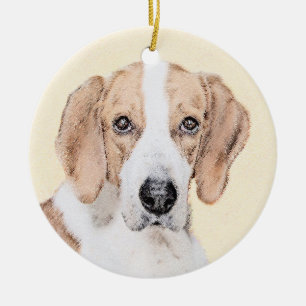 American Foxhound Painting - Niedliche Original Hu Keramik Ornament