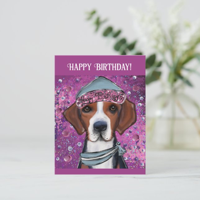 American Foxhound Postkarte (Stehend Vorderseite)