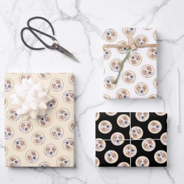 American Foxhound Red Walker Niedliche Malerei Dog Geschenkpapier Set (Vorderseite)