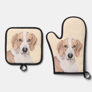 American Foxhound Red Walker Niedliche Malerei Dog Ofenhandschuh & Topflappen-Set
