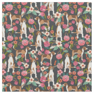 American Foxhound Vintage Blüten schwarz Stoff
