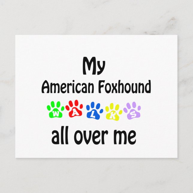 American Foxhound Walking Design Postkarte (Vorderseite)