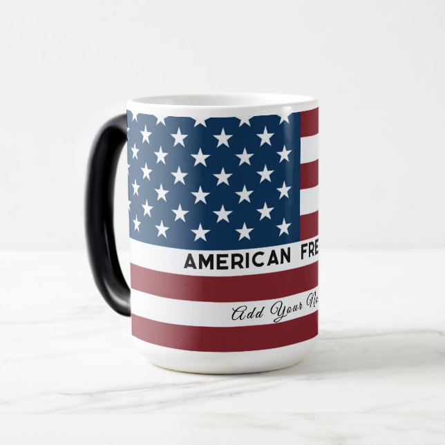 American Freedom Personalized Name Verwandlungstasse (Vorderseite Links)