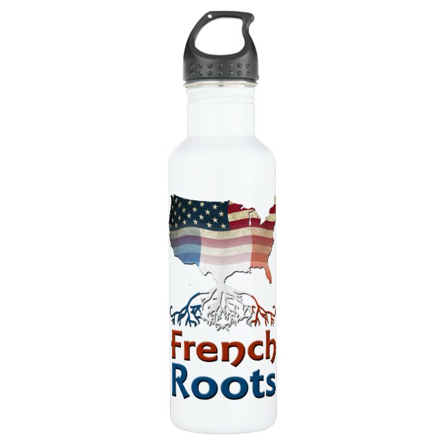 American French Roots Edelstahlflasche (Vorderseite)