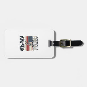 American-Fußball-Papaya-Vintage-Amerikanische-Flag Gepäckanhänger