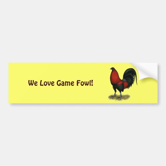American Game BB Black Red Rooster Autoaufkleber (Vorne)