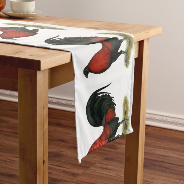 American Game BB Black Red Rooster Kurzer Tischläufer (Beispiel)