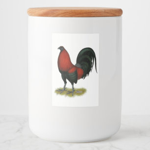 American Game BB Black Red Rooster Lebensmitteletikett