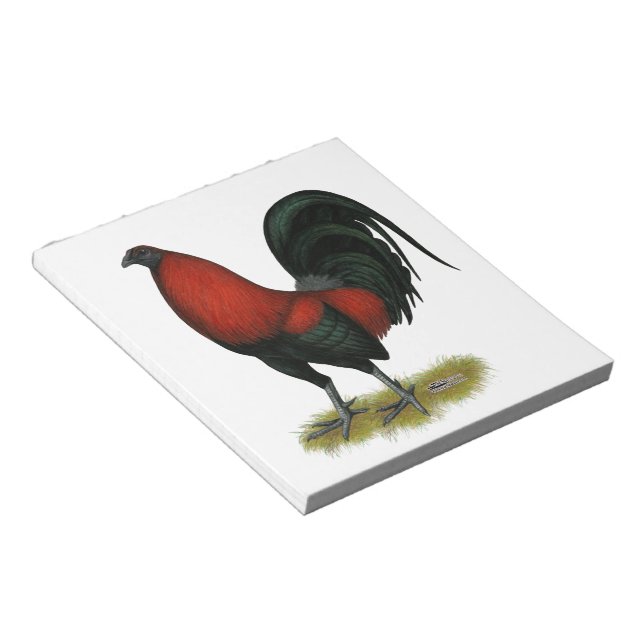 American Game BB Black Red Rooster Notizblock (angewinkelt)