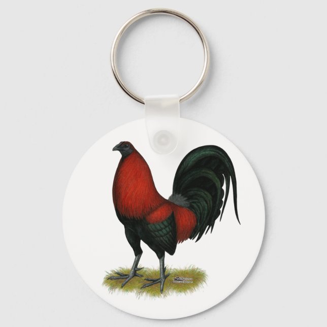 American Game BB Black Red Rooster Schlüsselanhänger (Vorderseite)