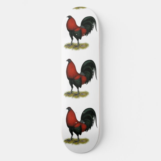American Game BB Black Red Rooster Skateboard (Vorderseite)