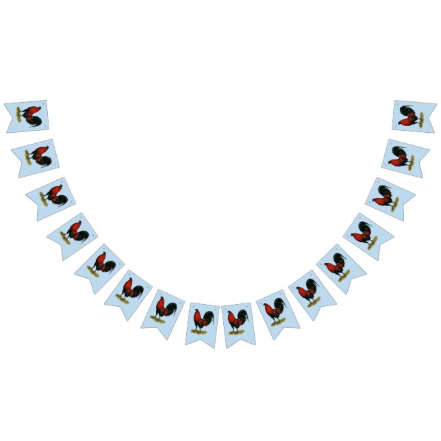 American Game BB Black Red Rooster Wimpelkette (Alle)