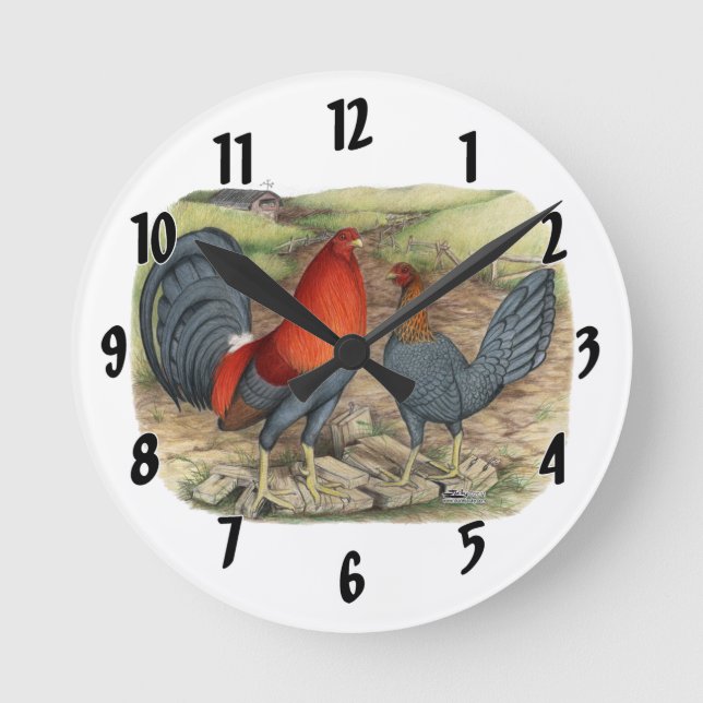 American Game Blue Runs Runde Wanduhr (Vorderseite)