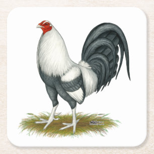 American Game Silver Gamecock Rechteckiger Pappuntersetzer