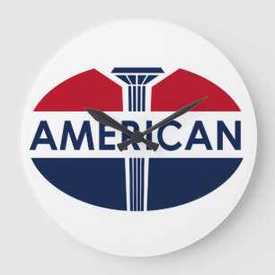 American Gasoline Vintage-Tankstellenschild Uhr