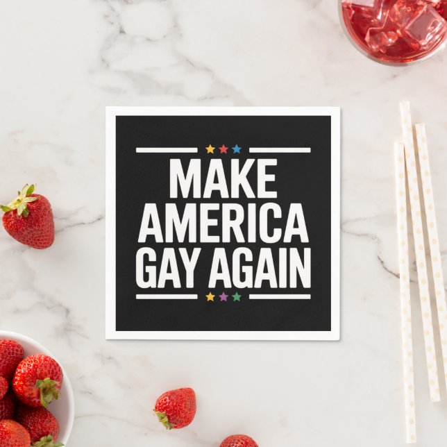 American Gay wieder Funny Gay Pride Monat Serviette (Beispiel)