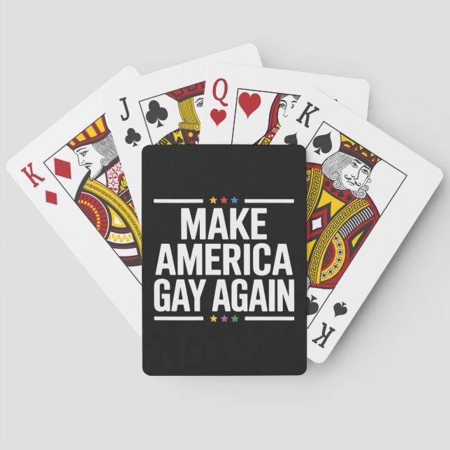 American Gay wieder Funny Gay Pride Monat Spielkarten (Rückseite)