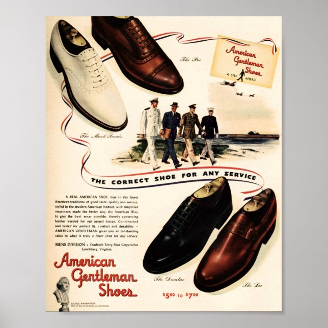 American Gentleman Shoes ad, W.W. 2 Era,1943 Poster (Vorne)