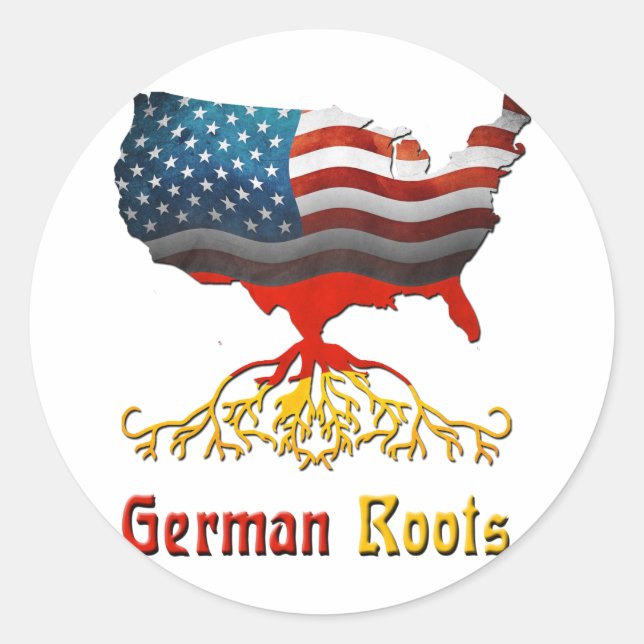 American German Roots Runder Aufkleber (Vorderseite)