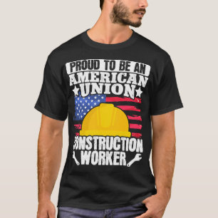 American Gewerkschaft Construction Worker USA Flag T-Shirt