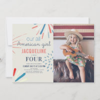 American Girl 4. Juli Feuerwerk Geburtstag Foto