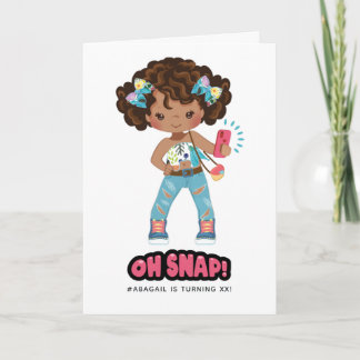 American Girl Foto Stand Selfie Geburtstag Einladung